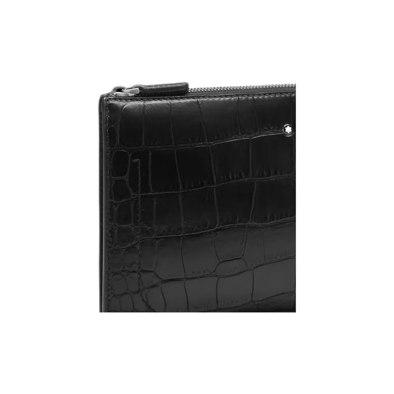 MONTBLANC Crocodile Leather With Cow Leather Clutch Men's Black-6