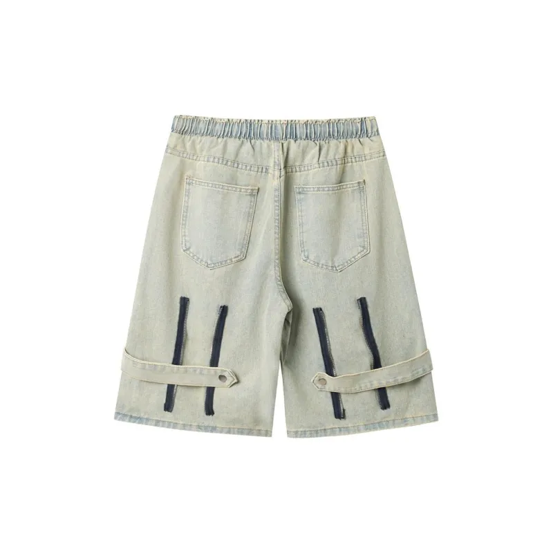 GROOL Denim Shorts Unisex Yellow Mud-1