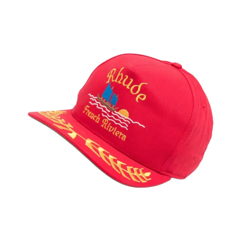 RHUDE Slogan embroidered Cotton Cap-1
