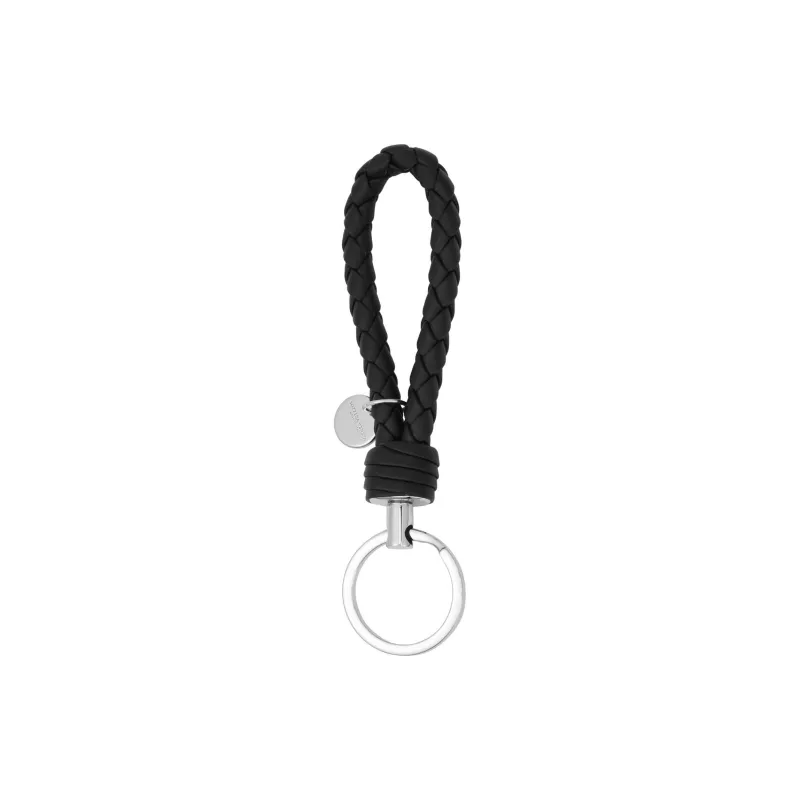 Bottega Veneta Sheepskin Keychains Unisex Black-0