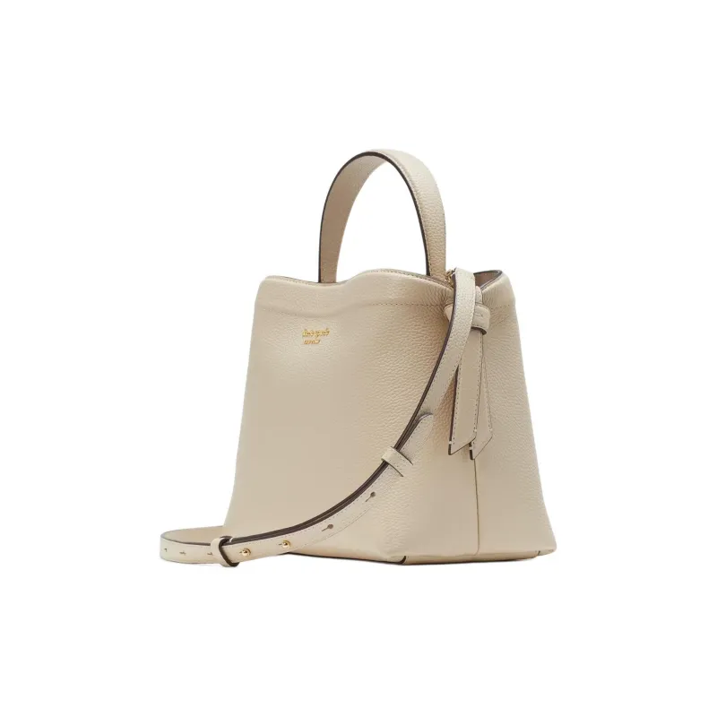 Kate Spade Knott Litchi Grain Leather Shoulder Bag Crossbody Bag Handbag Medium Size Women's Taupe-1
