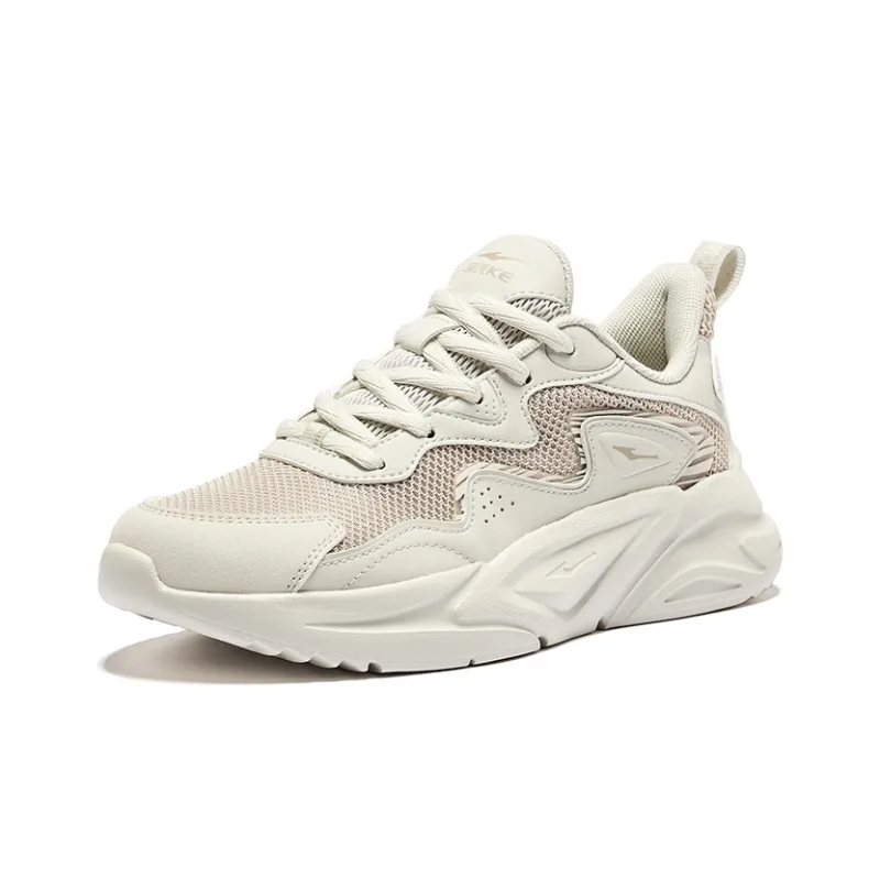 Erke Chuanliu 2.0 Durable Breathable Low-Top Casual Shoes Women's Pale Ash Gray Linen-2