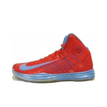 Nike Hyperdunk 2012 PE Cushioning Anti Slip Wear Resistant Breathability Mid Top Basketball Shoes Men's Red Blue