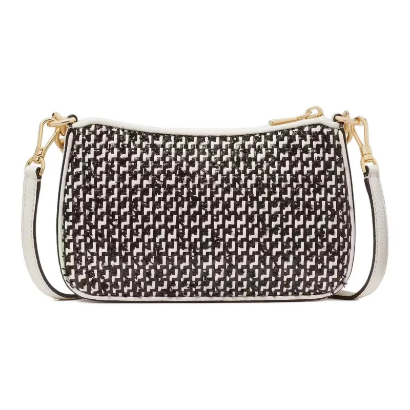 Kate Spade Raffia Trim Handbag Shoulder Bag Crossbody Bag Small Size Women's Sheepskin Multicolor-2