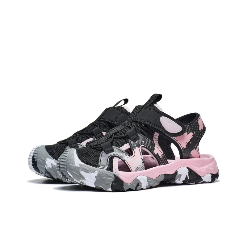 LINING YOUNG Sports Life Collection Children's Sandals Black Pink Teenagers-2