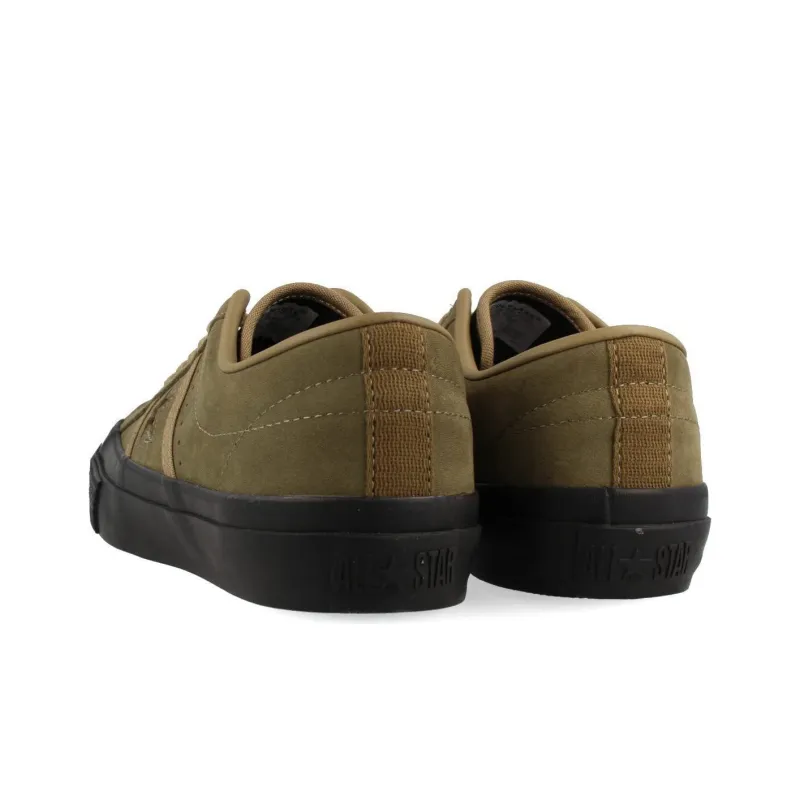 Converse Star&Bars Durable Breathable Low-Top Canvas Shoes Men's Dark Green Japan Version-2