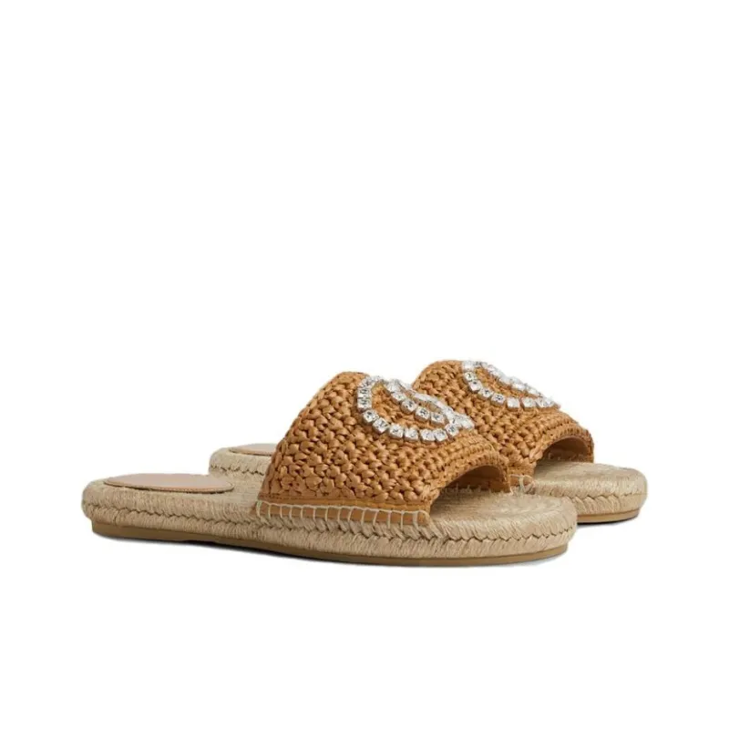 GUCCI Interlocking Slide Slippers Women's Light Brown-2