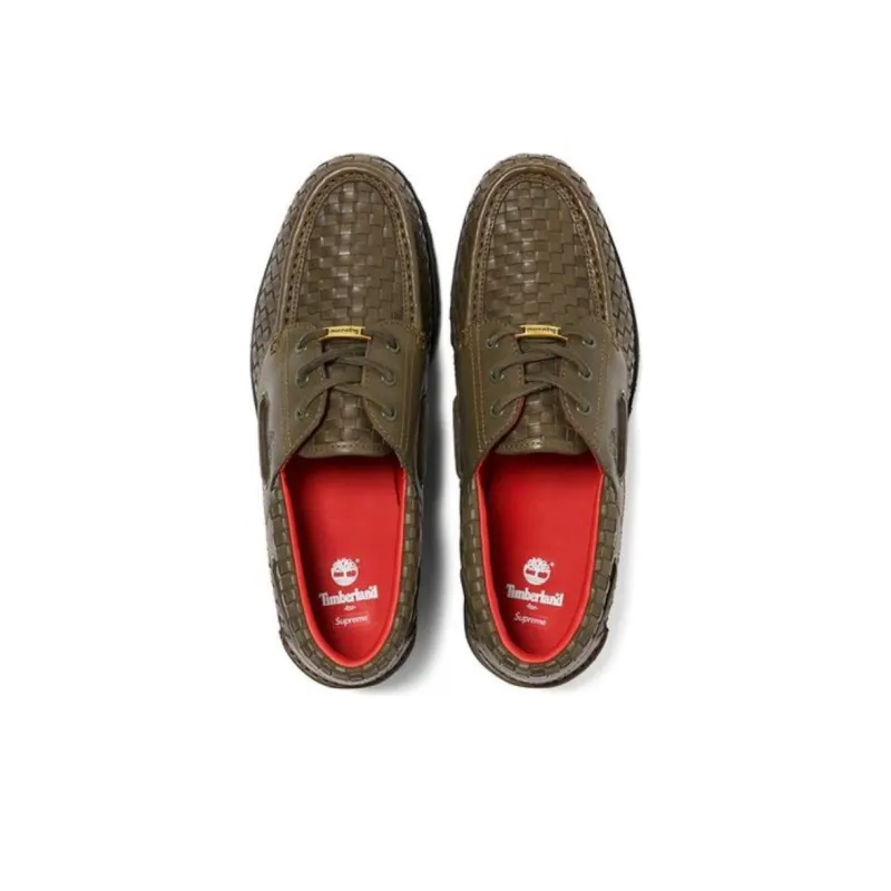 Timberland Woven Leather 3-Eye Lug Supreme Olive-3