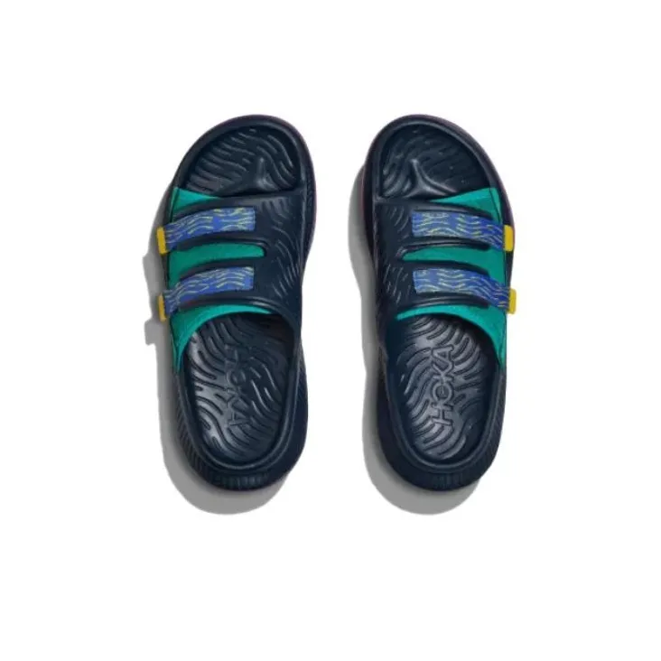 HOKA ONE ONE ORA Luxe Abrasion-Resistant Slide Slippers Unisex Blue Green-2