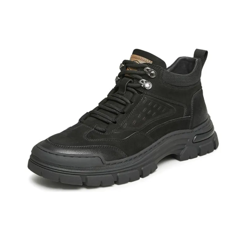 TATA Men's Casual Shoes Men High Top Black-11