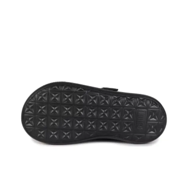 PUMA Suede Mayu Leather Mule Black Silver Women's-4