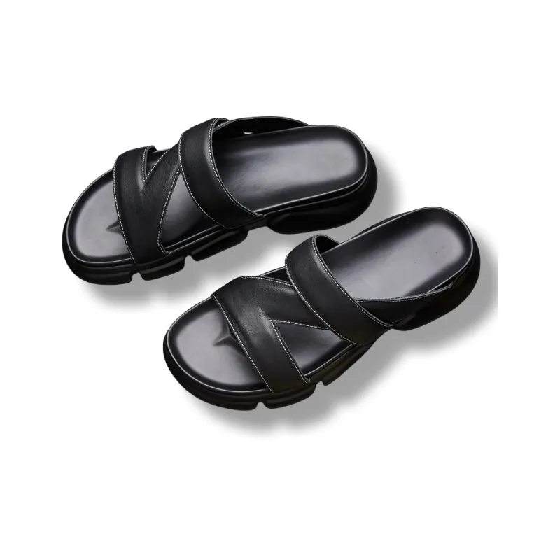 Brounvanm Beach Sandals Men's Black-5