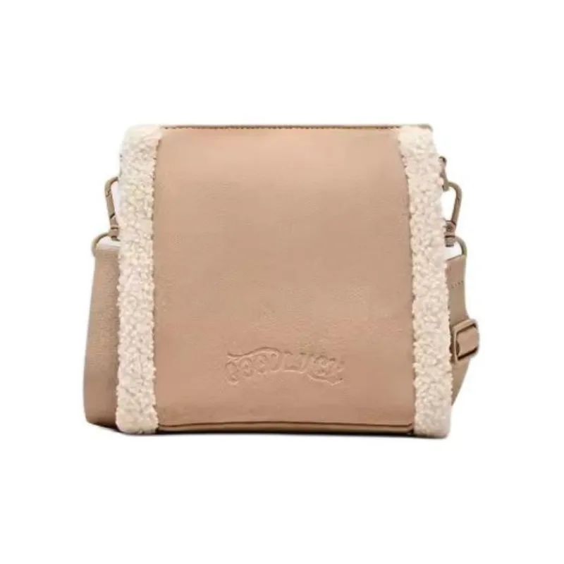 Anta Life Collection Fabric Shoulder Bag Crossbody Bag Women's Khaki-1