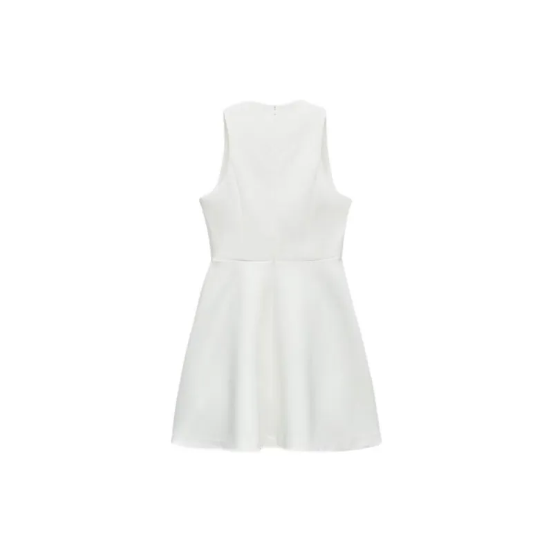 ZARA Sleeveless Dress Women's Frosted White-1
