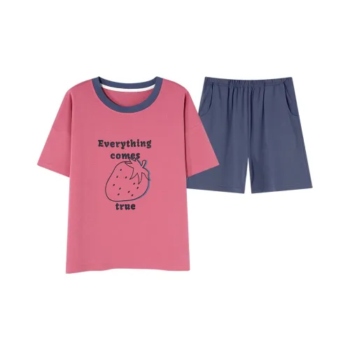 ROUKEER Pajama Set Women's Blueberry Pink