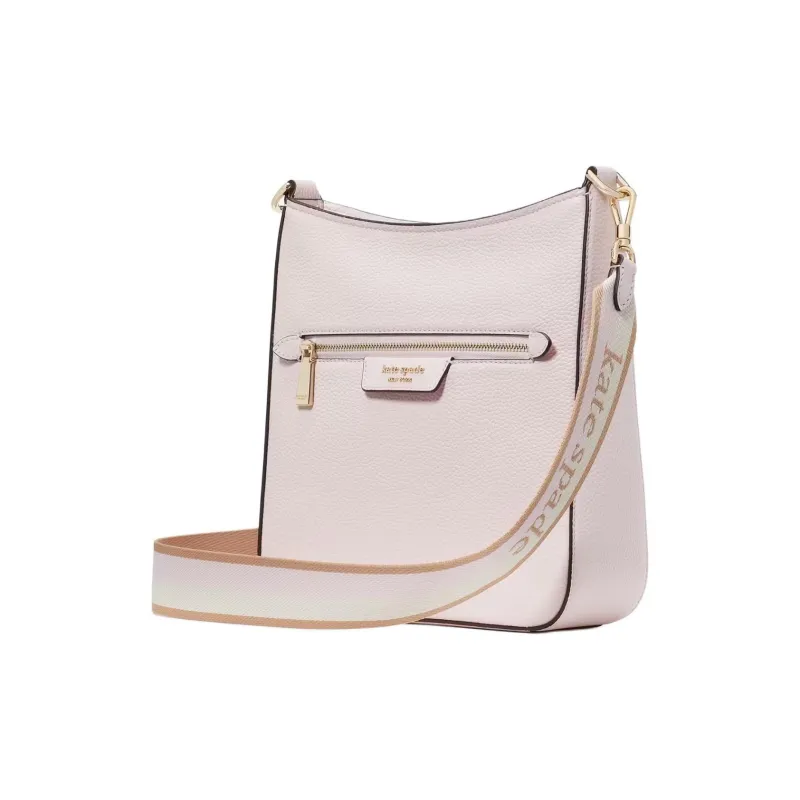 Kate Spade Hudson Litchi Grain Leather Messenger Bag Shoulder Bag Crossbody Bag Women's Shimmery Pink-1