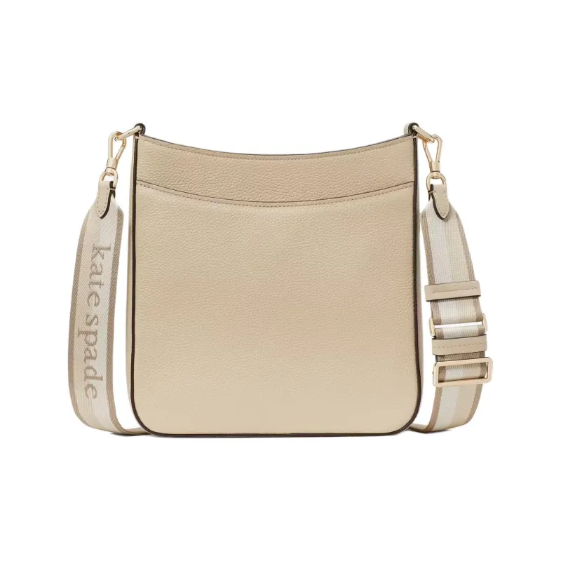 Kate Spade Hudson Litchi Grain Leather Messenger Bag Shoulder Bag Crossbody Bag Women's Beige-2