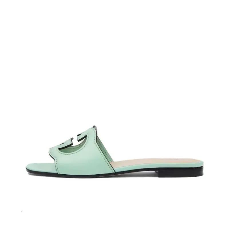 GUCCI Interlocking Slide Slippers Women's Mint Green-0