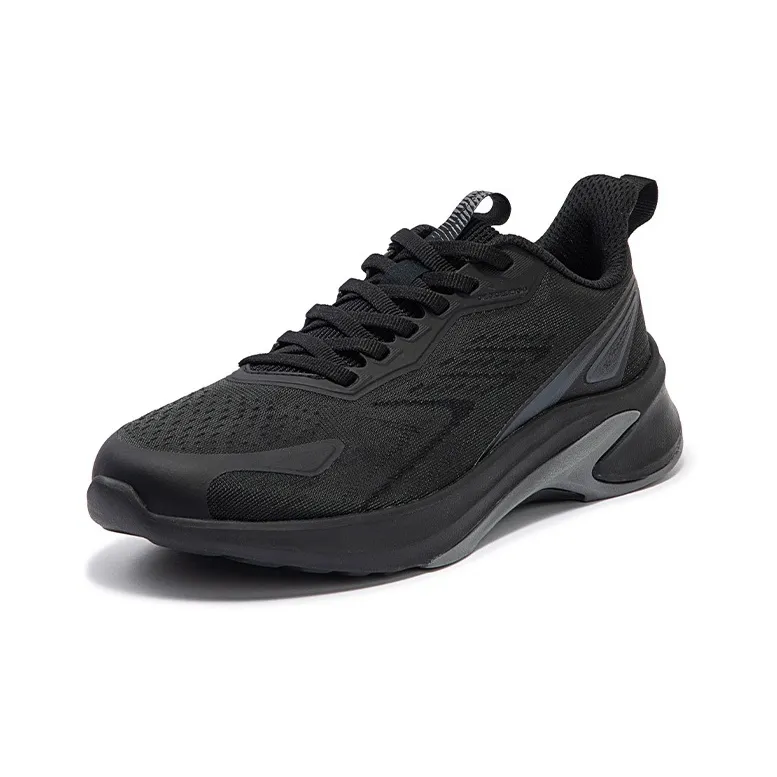 361° Sharp Teeth Slip Resistant, Abrasion Resistant, Breathable Low Top Running Shoes Women's Black Gray-1
