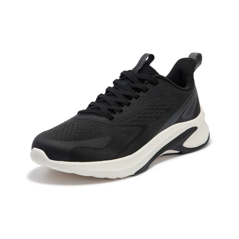 361° Sharp Teeth Slip Resistant, Abrasion Resistant, Breathable Low Top Running Shoes Women's Black White-1