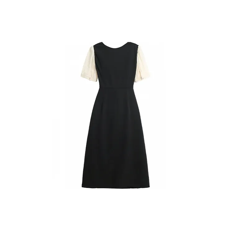HUASJ Short Sleeved Dresses Women's Black-1