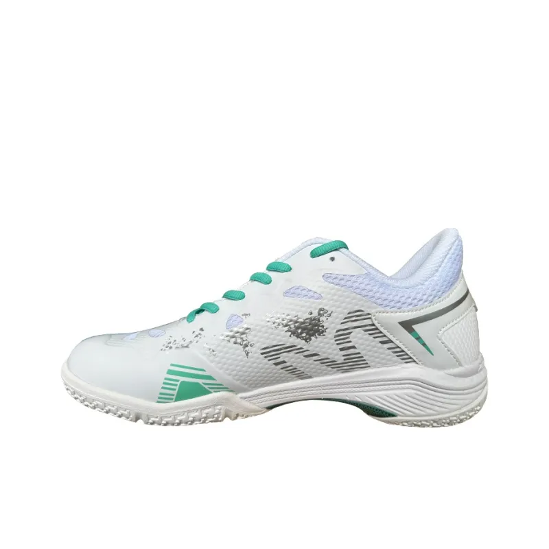 BONNY Anti-Slip Wear-Resistant Low-Top Badminton Shoes White Green-2