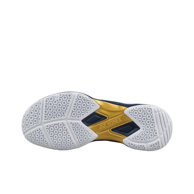 YONEX Slip Resistant Cushioning Abrasion Resistant Low Top Badminton Shoes Men's White Dark Blue-4