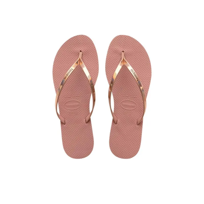 Havaianas You Metallic Abrasion-Resistant Flip Flops Women's Pink-4