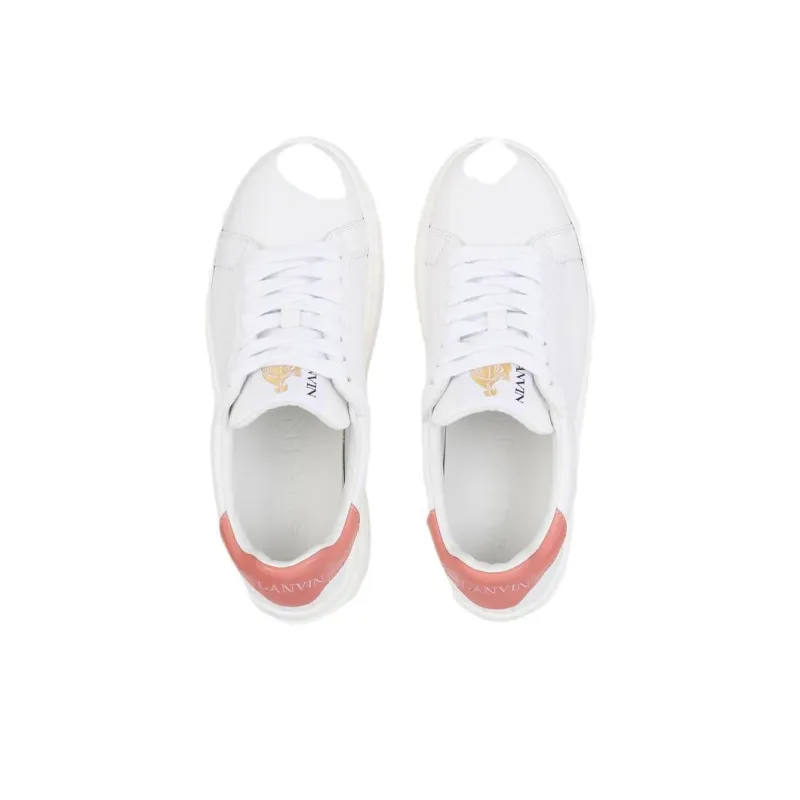 Lanvin DDB0 Low Top Skateboard Shoes Women's White Pink-3