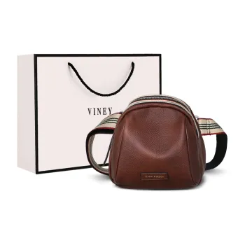 VINEY Cow Leather Shoulder Bag Crossbody Bag Fanny Pack Sling Bags Small Size Women's Coffee