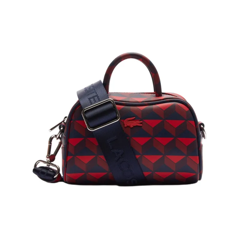 LACOSTE Cow Leather Portable Shoulder Bag Crossbody Bag Wallet Mini Women's Red-0