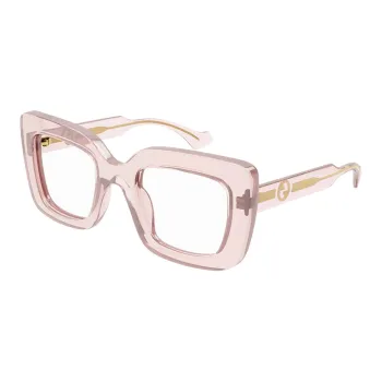 GUCCI Recycled Acetate Rectangular Eyeglass Frames Women's Pink