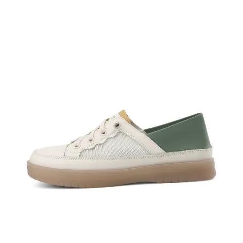 BOERDIQI Casual Shoes Women's Low-Top Beige/Green