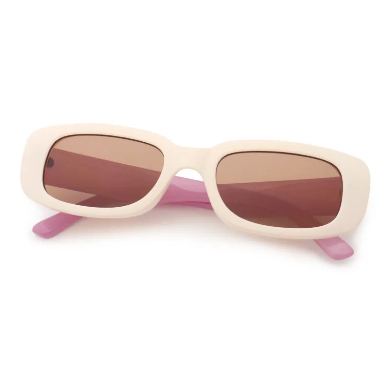 Pair Ponyo PC Oval Sunglasses Unisex White Pink-1