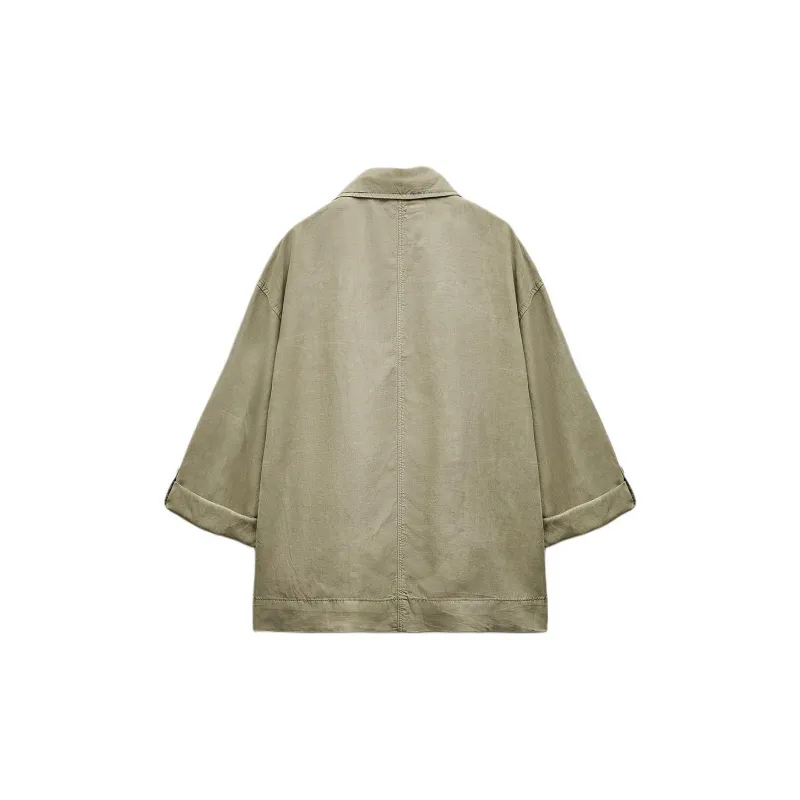 ZARA ZW Series Shirt Women's Green-1