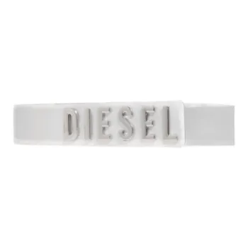 DIESEL Letter Label Leather Belts Women's Silver