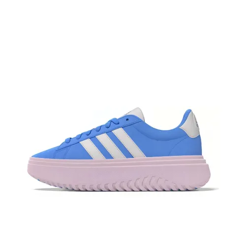 Adidas GRAND COURT PLATFORM Skateboard Shoes Women's Low-Top Blue