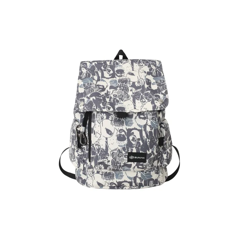 KINGSONS Nylon Backpack Gray/Black/Green-0