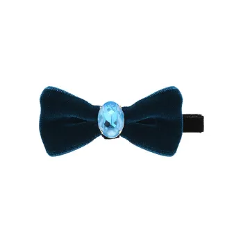 ROYALSASA Velour Faux Crystal Hair Clips Women's