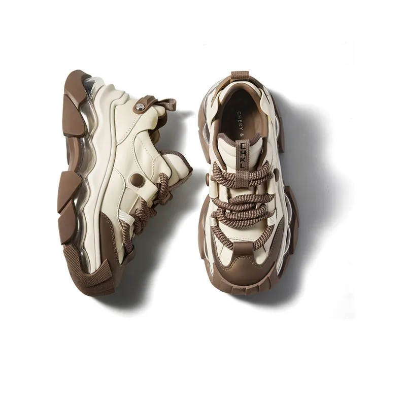 CHERYKALLY Chunky Sneakers Women's Low Top Ecru-13