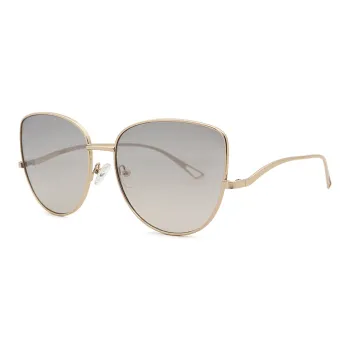 Pair Ponyo Metal Square Sunglasses Unisex Gold