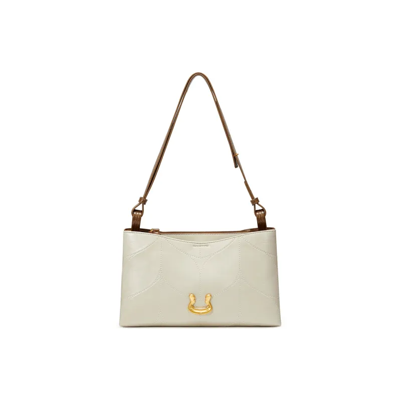 JUST STAR Synthetic Leather Portable Crossbody Underarm Shoulder Bag Regular Women's Brown/Black/White-24