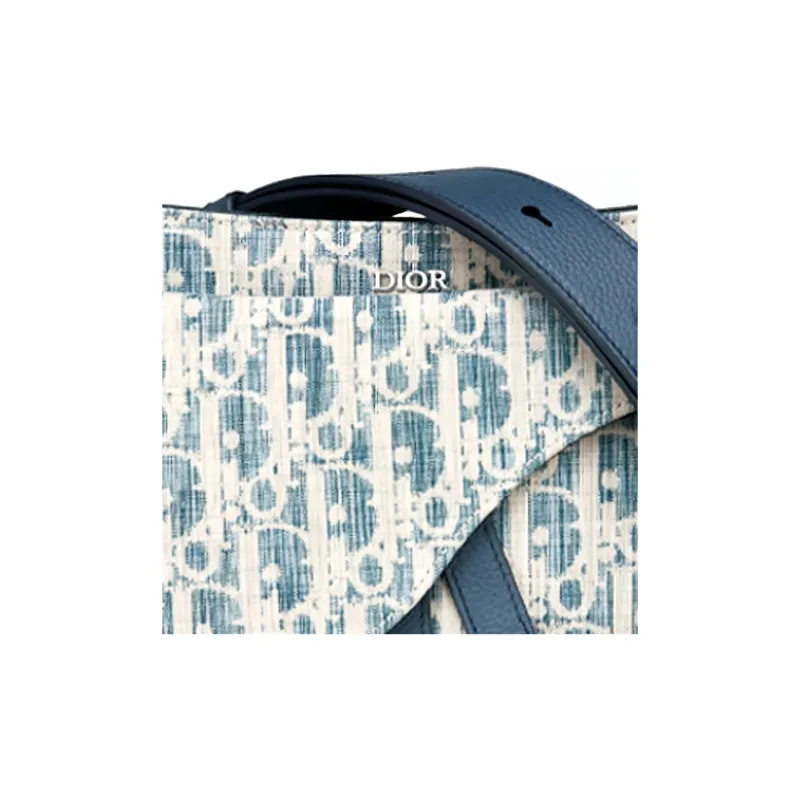 DIOR Saddle Cow Leather Saddle Bag, Sling Bag, Crossbody Bag, Shoulder Bag Men's Blue-5