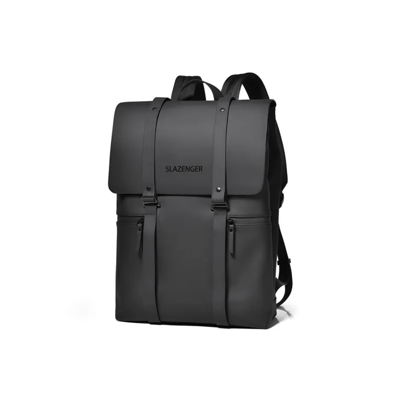 Slazenger PU Backpack Regular Unisex Obsidian Black-11