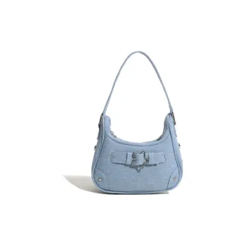 Carksky PU Shoulder Bag Regular Women's Blue/Black/White
