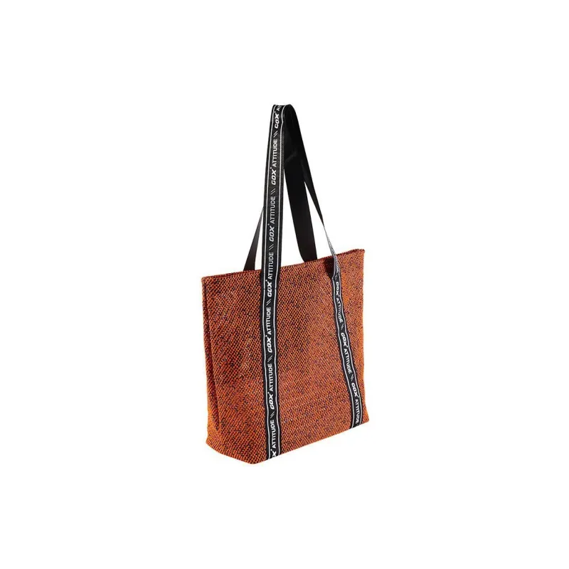 GOX Gauze Tote Bag Shopping Bag Shoulder Bags Women's Vibrant Green/Sun Orange/Sophisticated Black-3