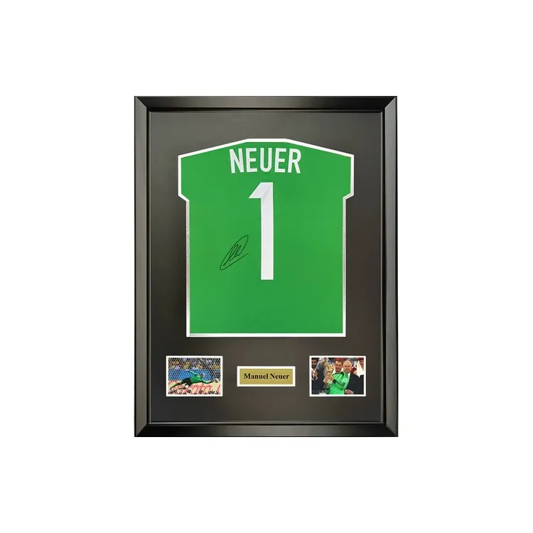 Three For Neuer 2014 World Cup German Team Goalkeeper Autographed Soccer Apparel Jersey Framed Includes SA Certificate-0