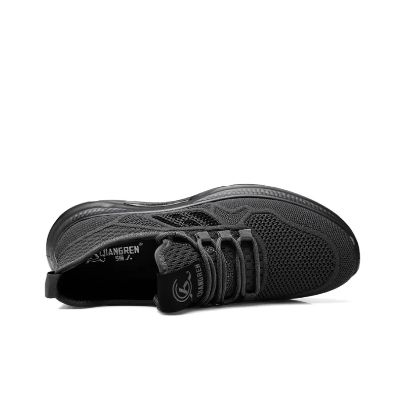 Strongman 3515 Men's Shoes Flyknit Athletic Shoes Men's Versatile Black Shoes Breathable-8