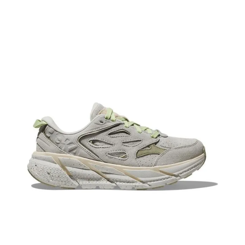 HOKA ONE ONE Clifton L Cushioning Wear Resistant Low Top Running Shoes Unisex Gray Green-1