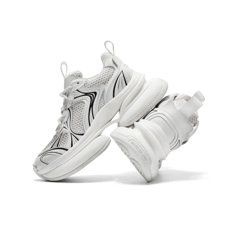 CHERYKALLY Chunky Sneakers Women's Low Top White-3